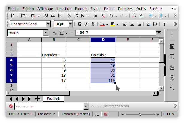 Exemple de copie d’une formule (résultat)